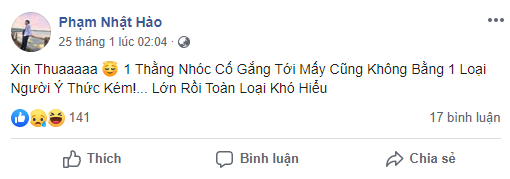 Bé Trọc's status regarding being robbed of Top