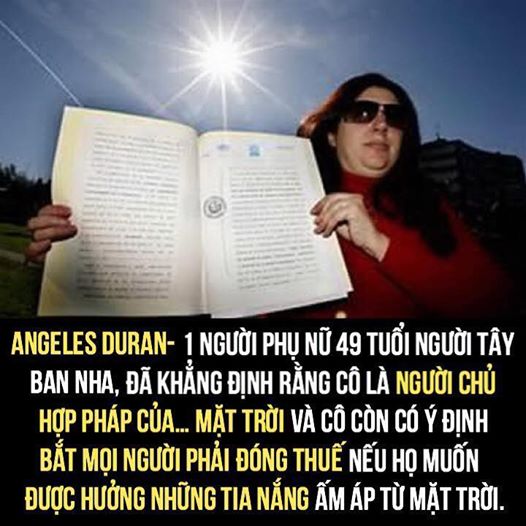 Woman 'Claims Ownership of the Sun, Anyone Who Wants to Be Illuminated Must Pay Tax!' 1 photo 1 15784058686831499015775