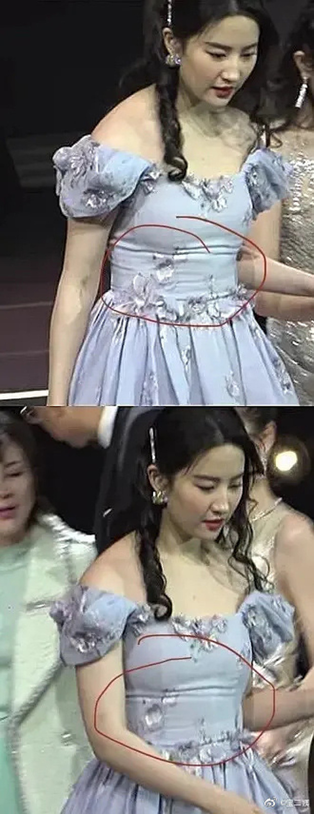 Looking Back at Liu Yifei's Beauty at 20 and Now, Netizens Can Only Sigh: "She Truly Was the Girl We All Pursued" 8 Liu Yifei's chubby waist and plump body make her look less attractive and pale compared to her colleagues at a recent event