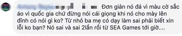 The mistakes at the SEA Games by the young player are brought up, along with reminders that one should apologize for their mistakes