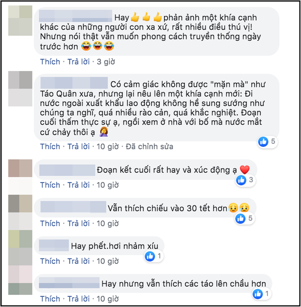 Many positive comments exist, but there are still quite a few nostalgic for the old Táo Quân