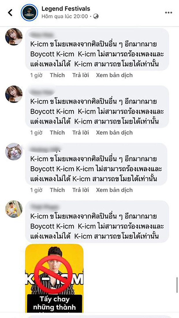 The Vietnamese online community rushing to criticize K-ICM on the festival's fanpage