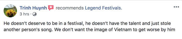 Even in English, they claim he does not deserve to be at the event
