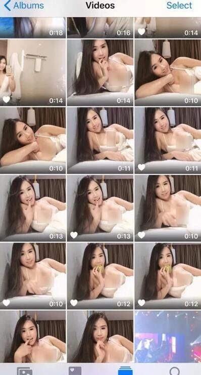 The girl innocently shows off her photo set while selling her phone