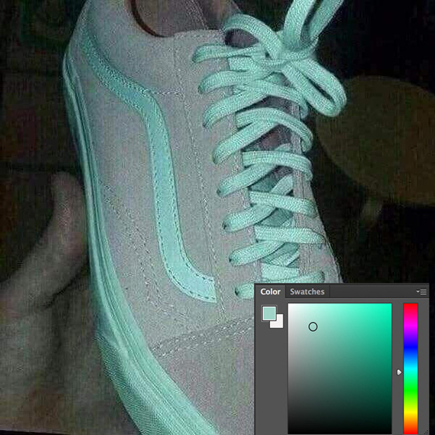 This is the test image in Photoshop. What color do you see it as?