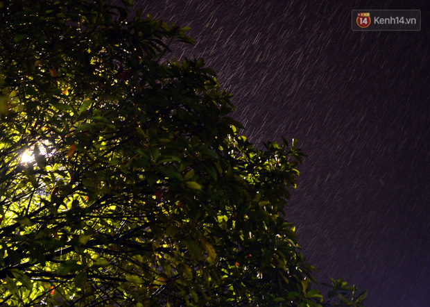 At 7 PM, the rainfall was at times quite heavy.