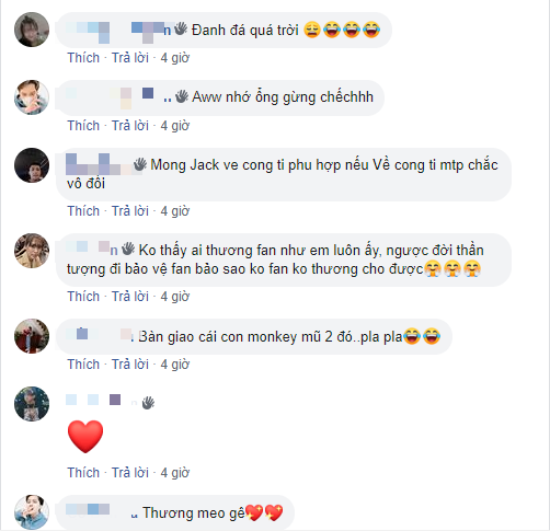 Fans also show sympathy and support for Jack