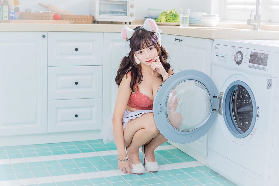 She often models with sexy outfits