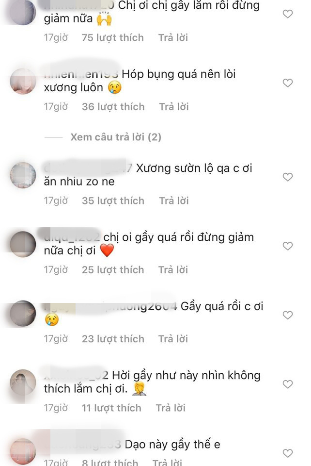 Comments from netizens under Ngọc Trinh's posted photo