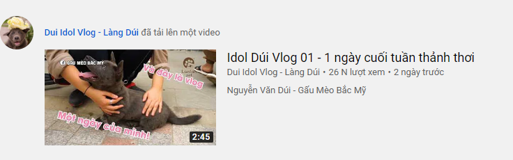 New vlog clip released two days ago but already has tens of thousands of views