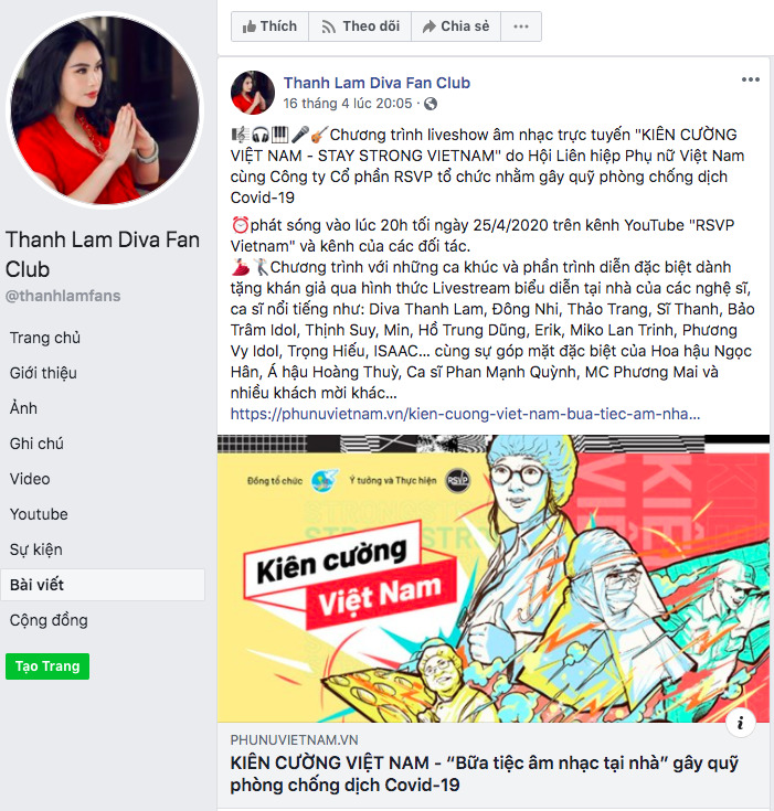 Diva Thanh Lam shares information and calls for fans to join the live show on Saturday night