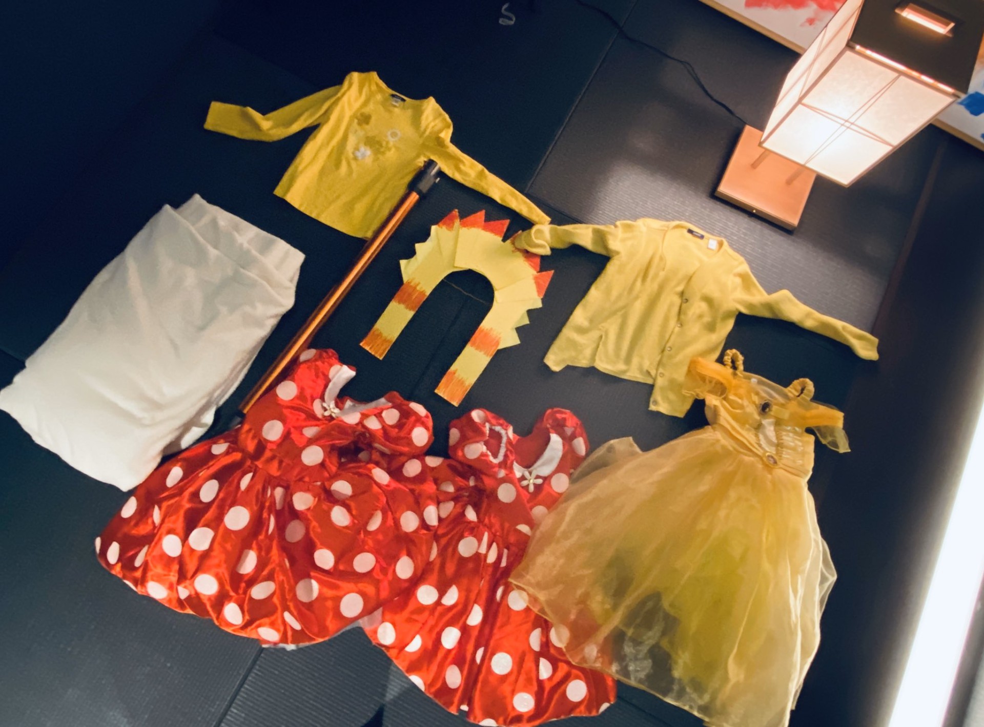Using daughter's clothes for convenience.