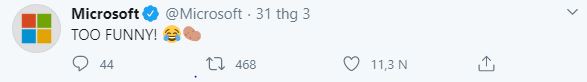 This funny post attracted the whole Microsoft team on Twitter.