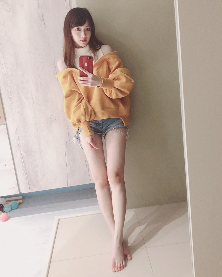 Not only beautiful, she also has long, straight legs