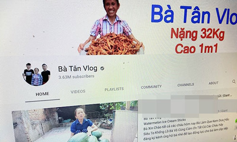 Bà Tân Vlog's channel still maintains impressive metrics, but shows signs of decline