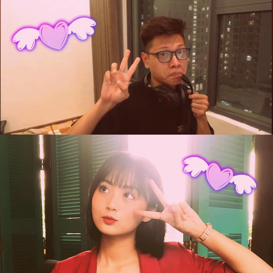 Striking a cute pose together