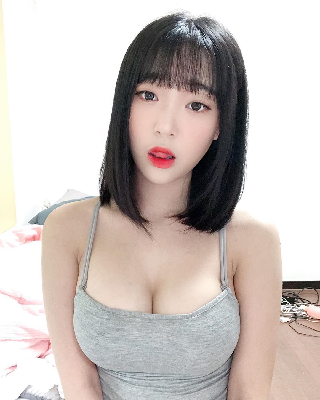 Even in her on-air outfit
