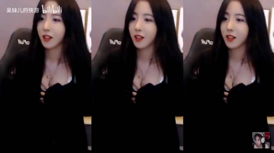 While the girl was 'having a great time' on stream, suddenly a paper bag popped out from her bust