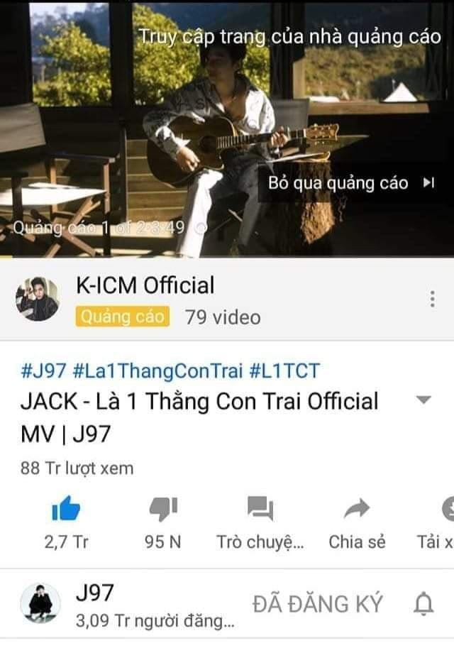 Many people captured the moment of watching Jack's MV, but the ad for K-ICM's product appeared instead