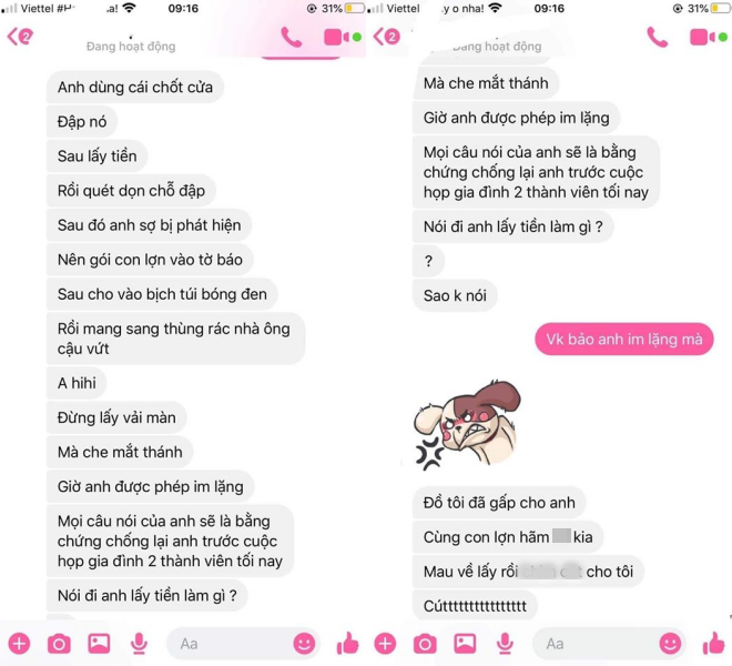Conversation between the couple.