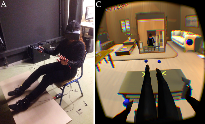 The brain, somehow, is recreating what the room looks like from above.