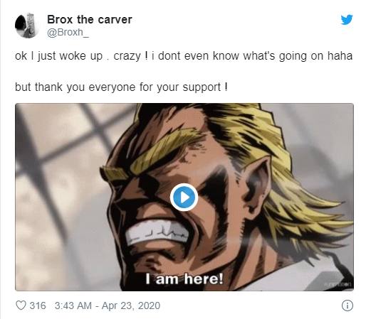 Broxh: I just woke up, I don’t understand what’s going on anymore. But anyway, thank you for everyone’s support (Broxh shares his feelings about the sudden surge in subscribers)