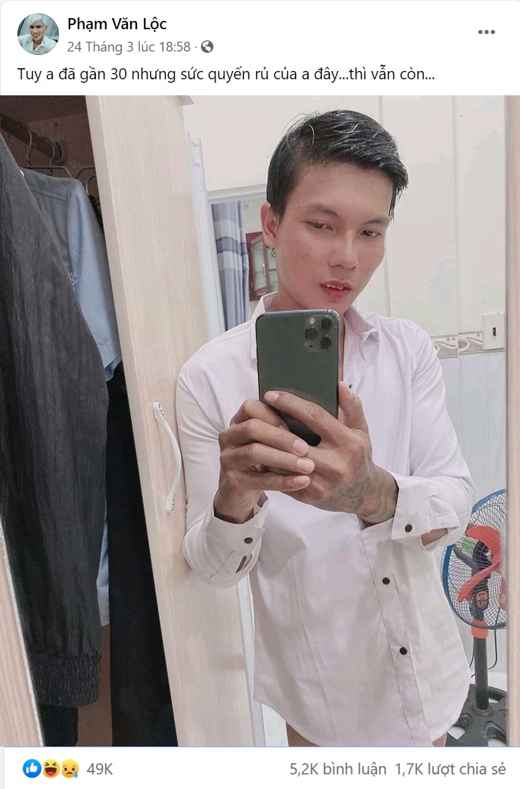 The controversial status and photo of Lộc Fuho