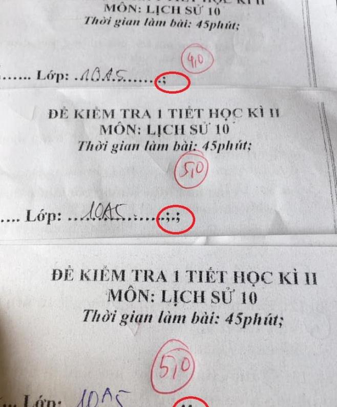The exam codes differ based solely on periods and commas.