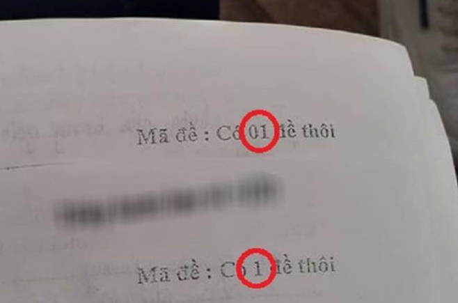 The exam codes differ by adding or removing a few characters: exam 1 or exam 01 are two completely different exams.