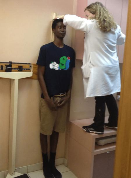 Excessive height makes medical check-ups at school difficult.