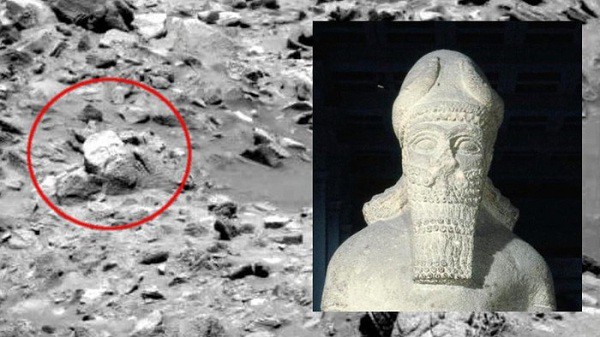 An image captured by the Opportunity rover in 2010 led some archaeologists to suggest it resembles the statue of Nabu - the god of wisdom from the Neo-Assyrian civilization.