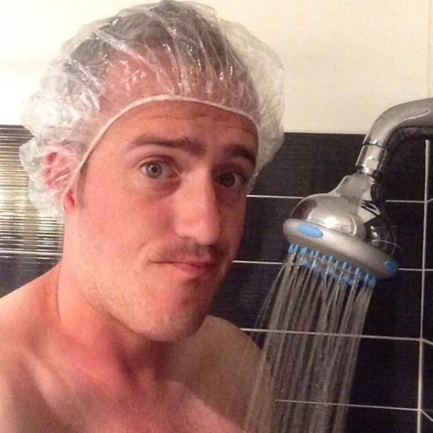 Taking a shower can also be difficult if you just stand straight up.
