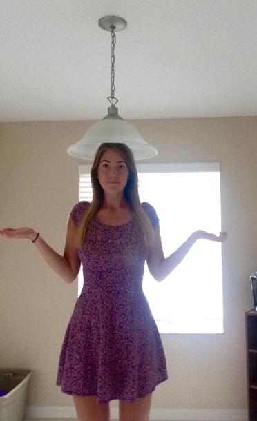 Excessive height even reaches the light bulbs in the room.