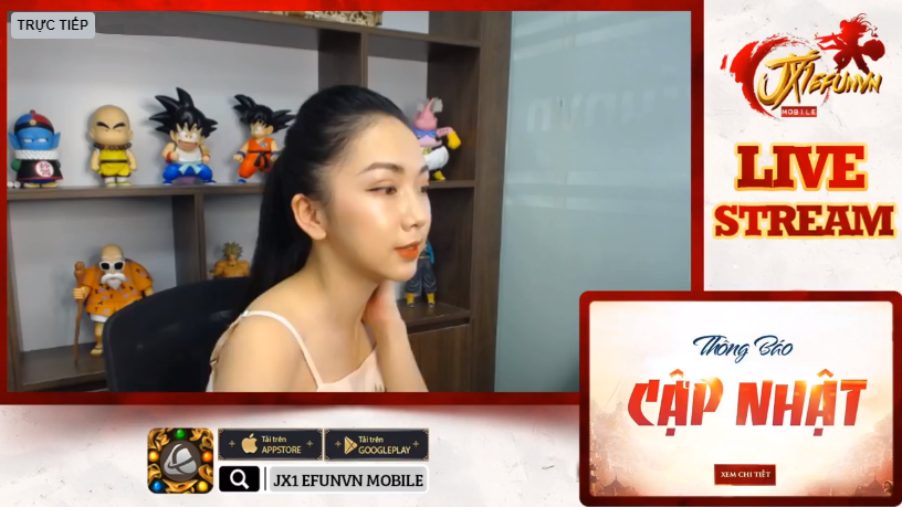Muội Muội's first interaction and showcase of her singing talent on the JX1 Võ Lâm fanpage.