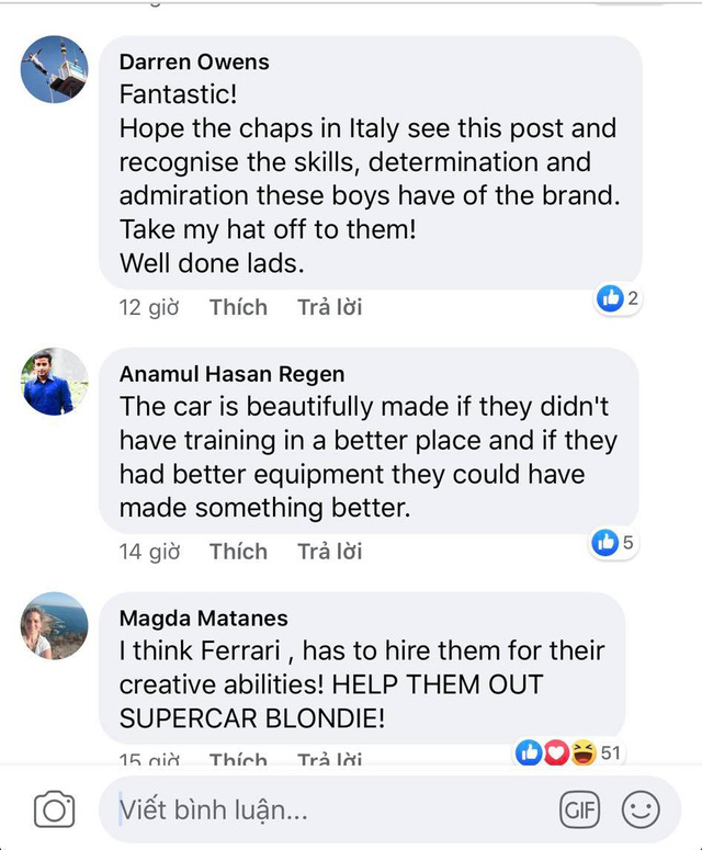 The international online community enjoys the 'supercar' created by the Vietnamese YouTuber group