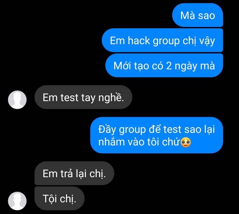 The extremely cute chat between the victim and the perpetrator