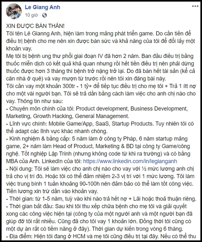 Lê Giang Anh and his mother, and the story that went viral on social media.
