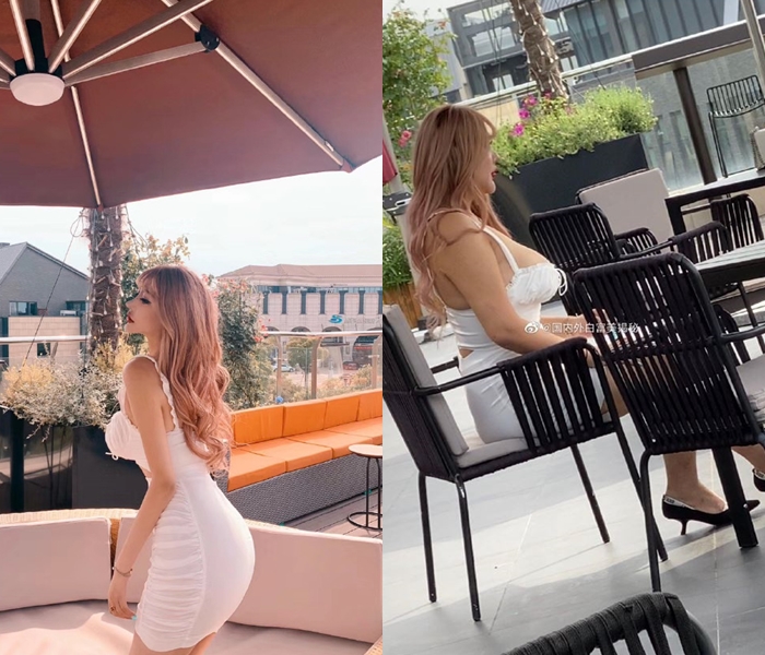 Wearing the same dress, but the size and weight seem to have doubled at least
