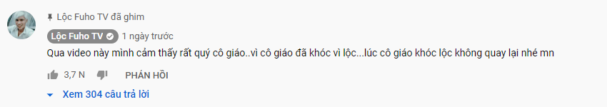 Lộc Fuho appreciates the teacher more after the incident