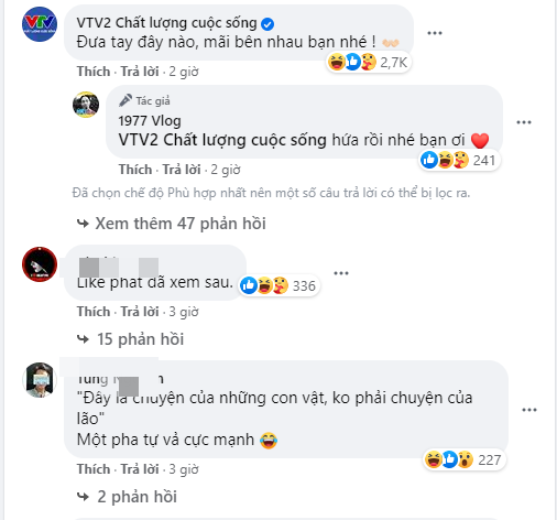 Even VTV2 interacted in the comments section