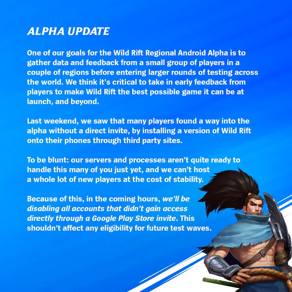 Riot's notification of account deactivation