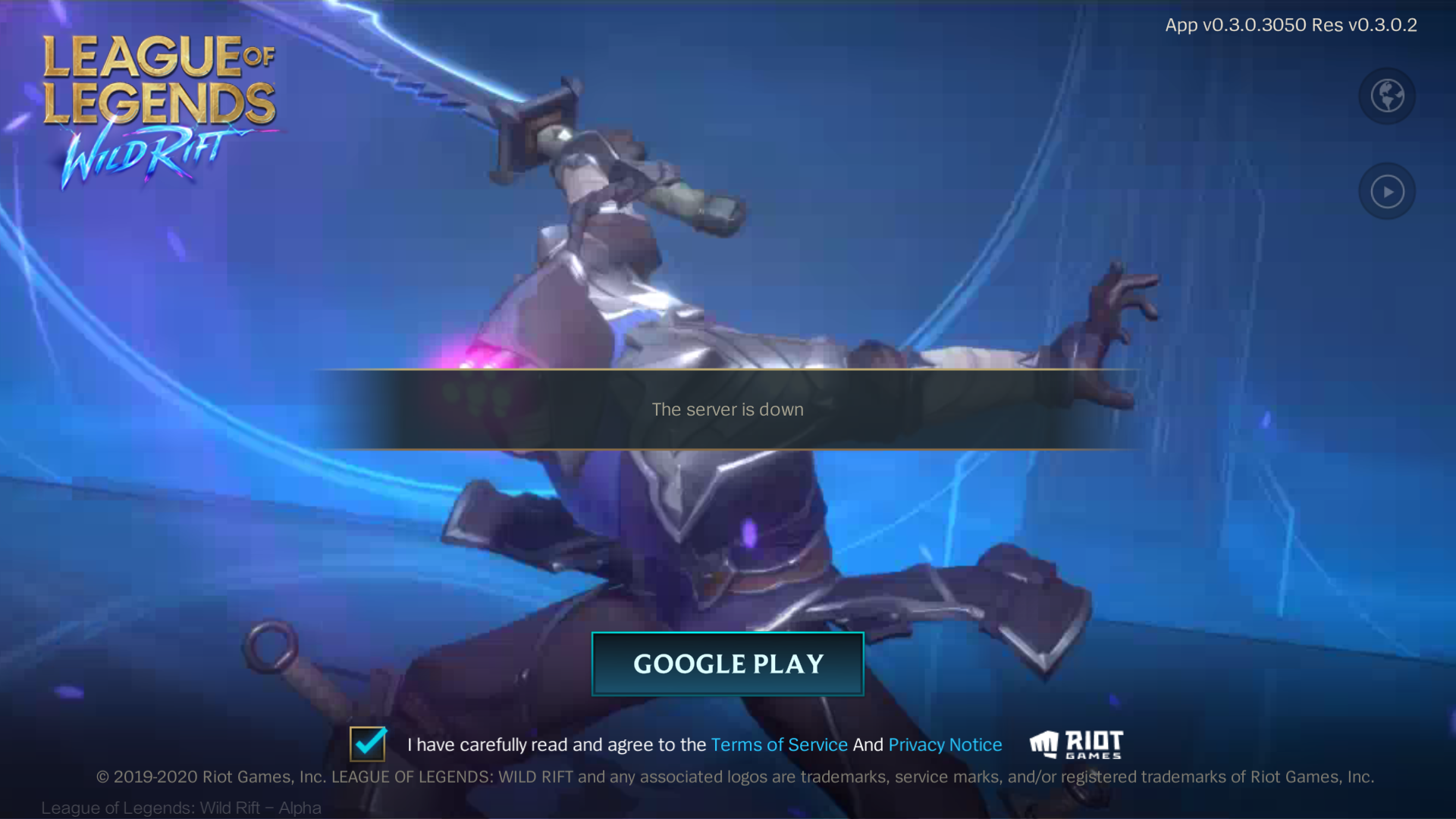 Server crash occurred in League of Legends: Wild Rift yesterday