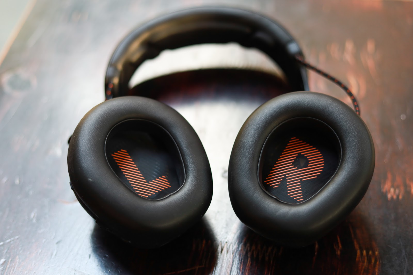 Large, thick, and very comfortable ear cushions.