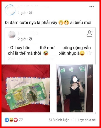 The ex-girlfriend even shared the post with a mocking comment.