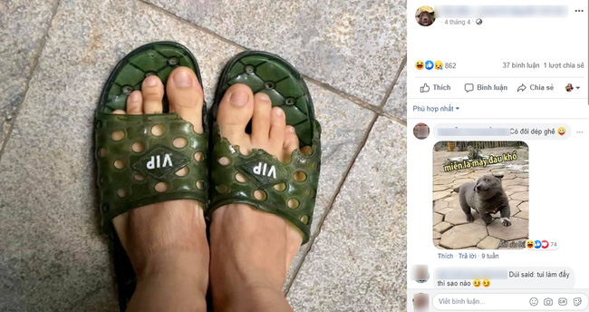 The owner of Nguyễn Văn Dúi laments about the habit of chewing slippers and the creations of the dog