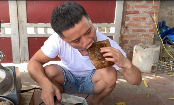 The image of the guy taste-testing the ice cube before blending it causes controversy