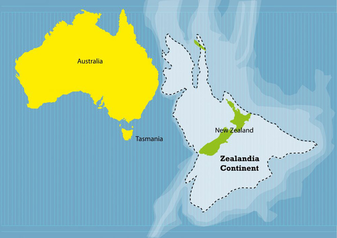 About 94% of the area of Zealandia is submerged beneath the ocean surface