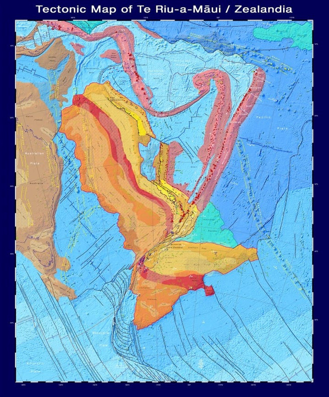 Tectonic map of Zealandia