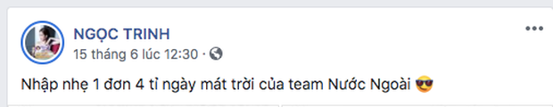 Another time, Ngọc Trinh flaunted a recent order of 4 billion VND
