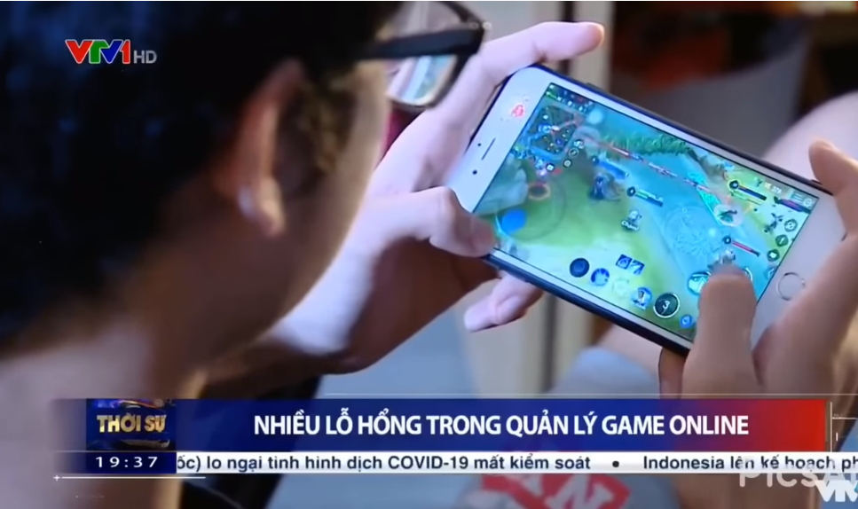 Image in the news report about the consequences of Online Games (VTV clip image)